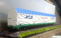 Eurotrain: крытый вагон автовоз модель 11-1291 РТА № 58570482 (с надписями)